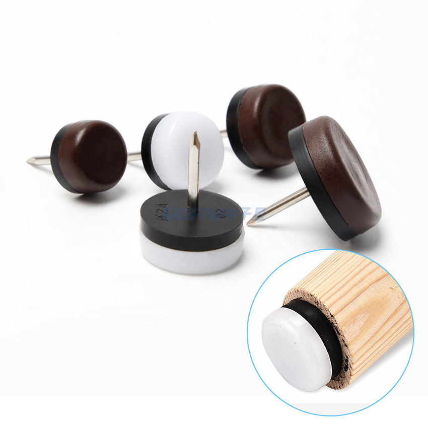 Möbel Kunststoffnägel auf Glide Nylon Slider Pad für Stuhl Holzbein-Füße-Schutz